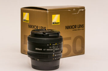 Nikon 50mm Prime lens with gold box