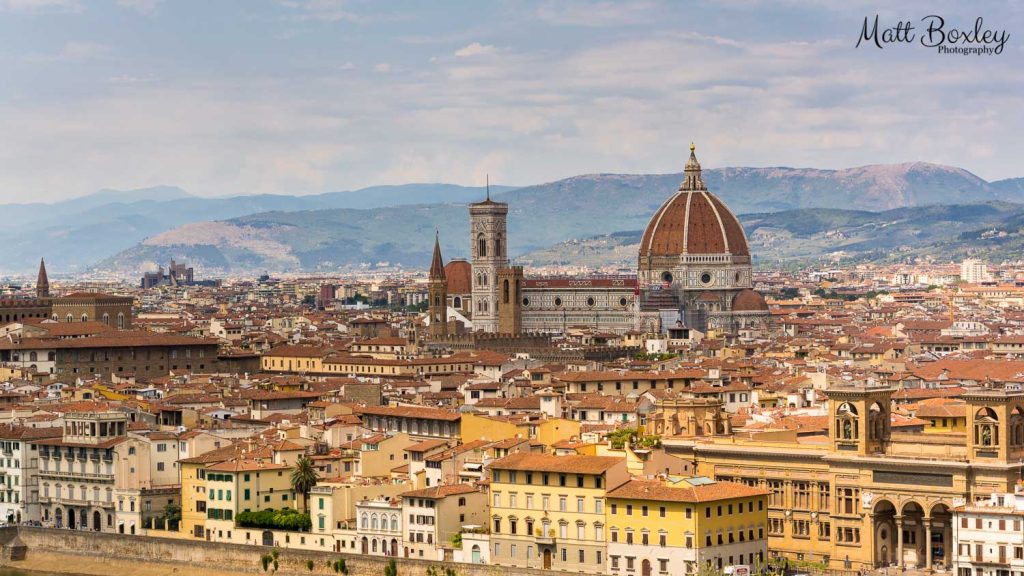 The view of Florence from view point Piazzale Michelangelo