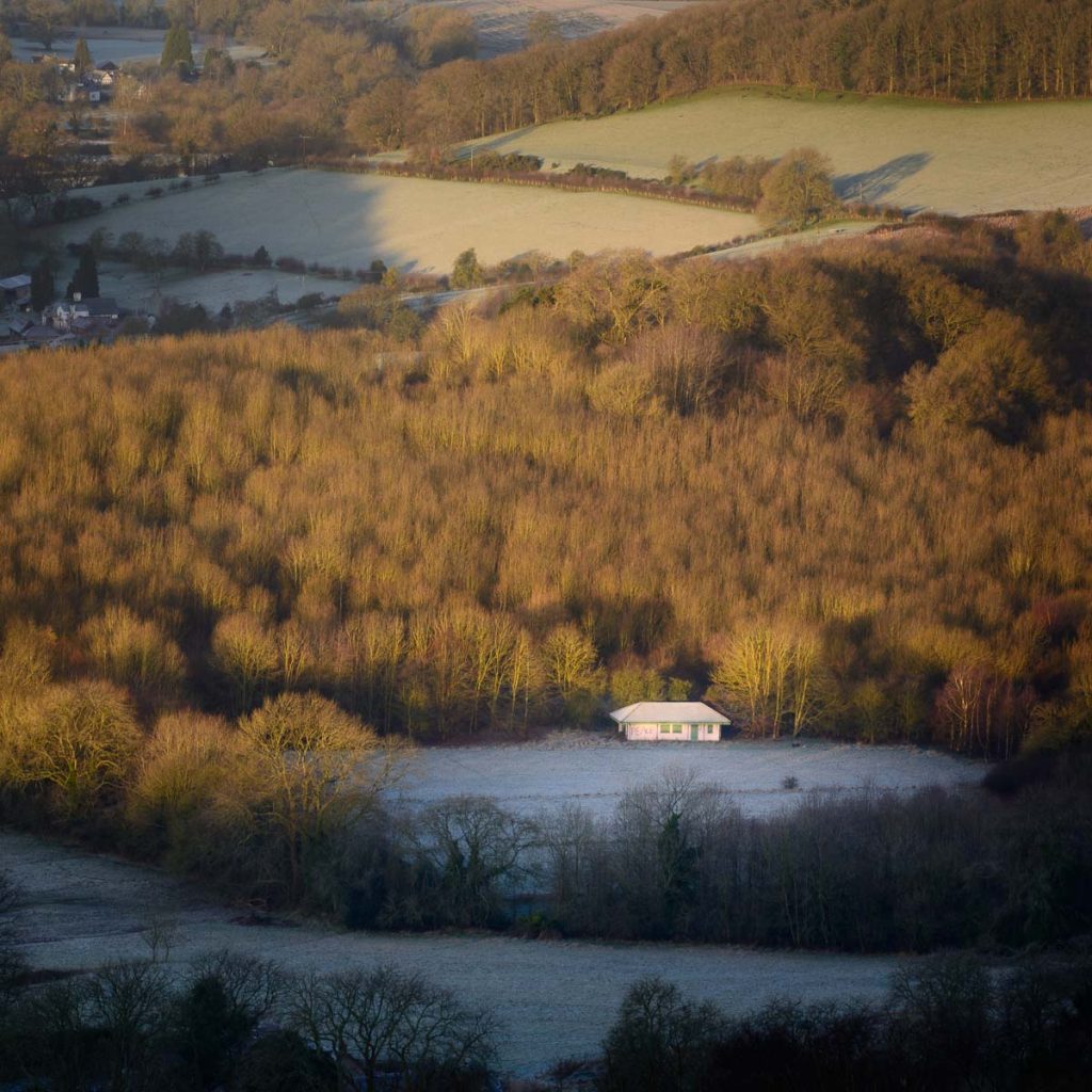 Peace house bathed in morning light