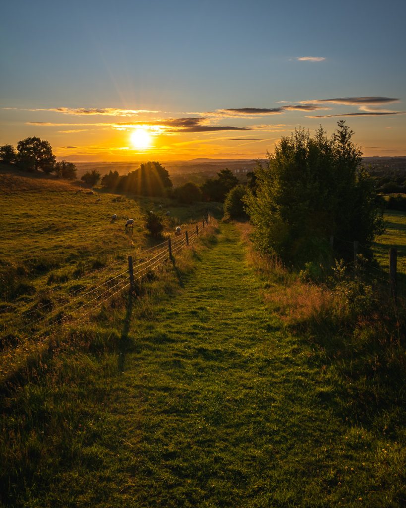 Sunset on Wychbury Hil